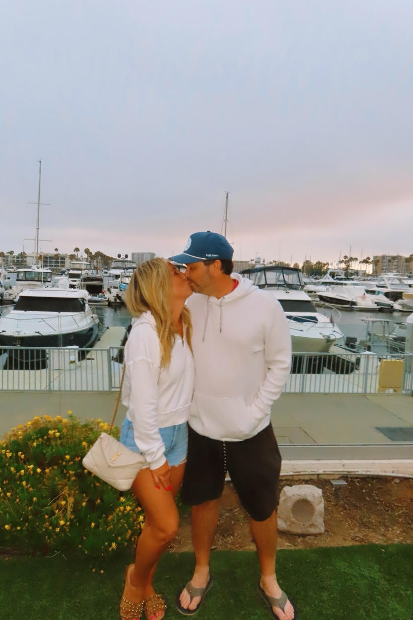 With my husband at the marina